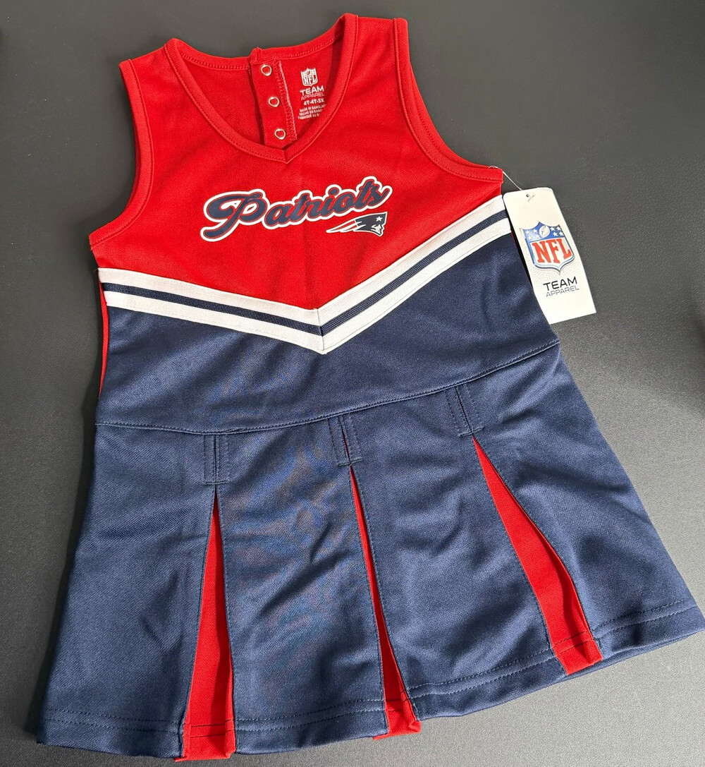 NFL Team Apparel New England Patriots Girls Dress 4T Red Blue White NFL